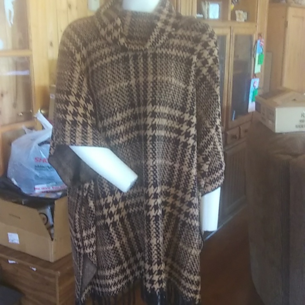 Cowl neck poncho